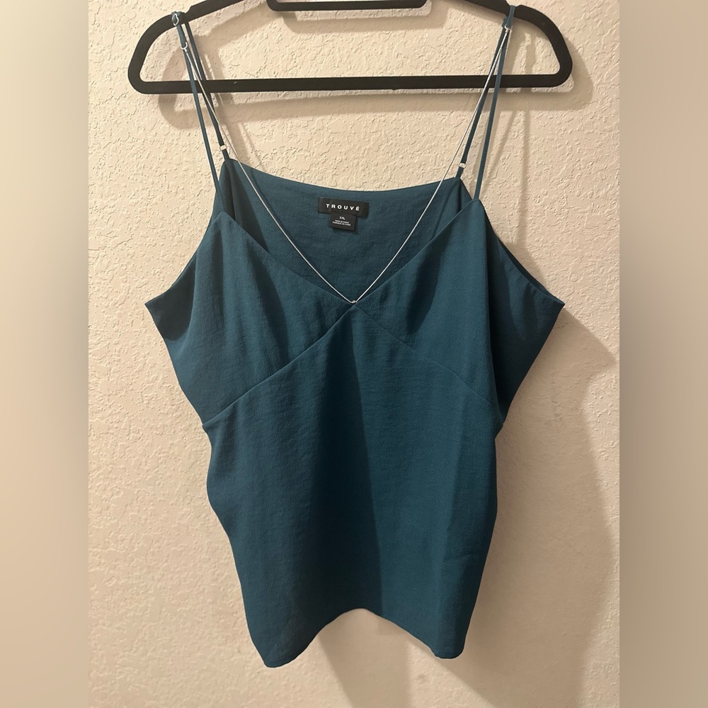 Trouvé Green V-Neck Tank